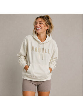 NOBULL Everyday Training Hoodie Lightweight Ivory Pullover Sz XL